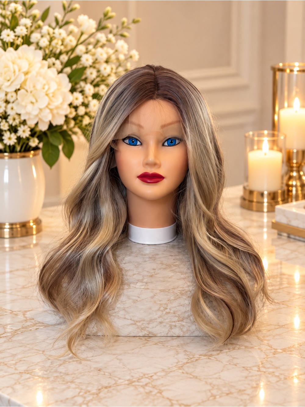 HD Lace Front Rossy Balayage with Light Blonde Mix Wavy Wig